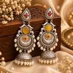 Ruby & Amber Heritage Jhumka Earrings