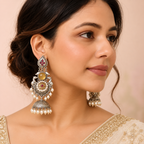 Ruby & Amber Heritage Jhumka Earrings
